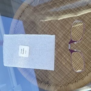 ThinOptics readers with purple accent 1.5 magnification